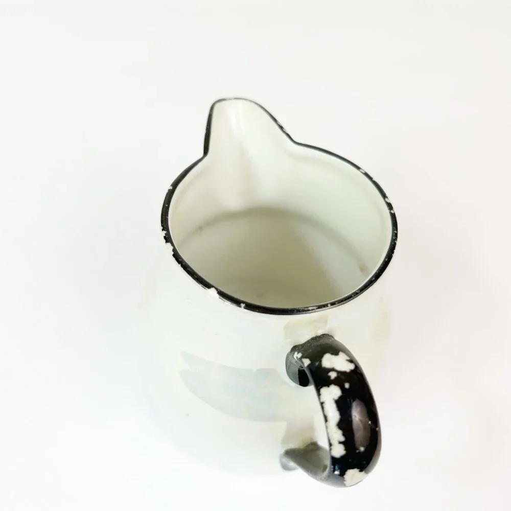 Vintage Three Crown China Germany Creamer Pitcher Iridescent Lusterware Vase
